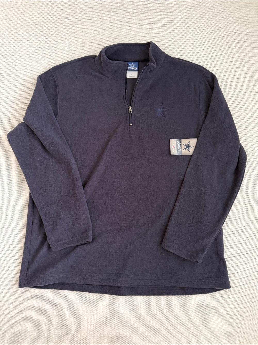 NWT! Dallas Cowboys Quarterzip Fleece Pullover Blue Size XL